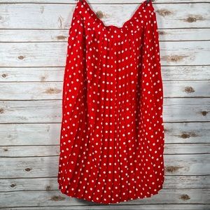 Plus | Vintage Leslie Fay Red & White Polka Dot Pleated Skirt | Size 32